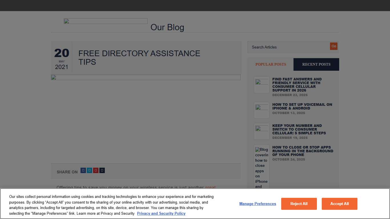 Free Directory Assistance Tips